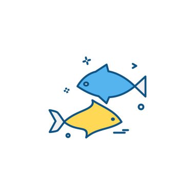 Balık simgesi tasarım vektörü 