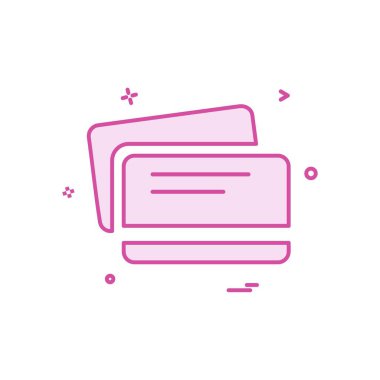 Kredi kartı simgesi tasarım, renkli vektör çizim