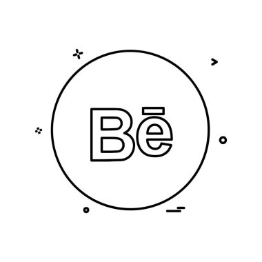 Behance düz simge vektör çizim 