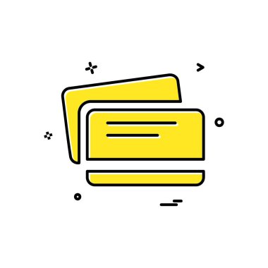 Kredi kartı simgesi tasarım, renkli vektör çizim