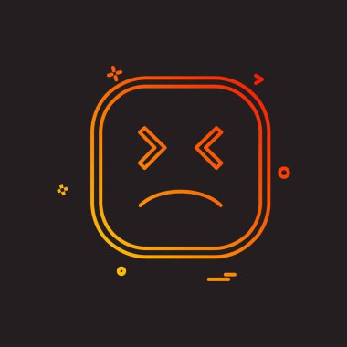 Üzgün emoji simgesi tasarım, renkli vektör çizim