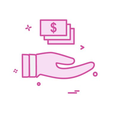 Dolar simgesi tasarım, renkli vektör çizim