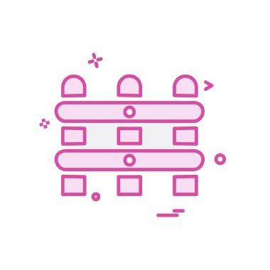 Duvar simgesi tasarım, renkli vektör çizim