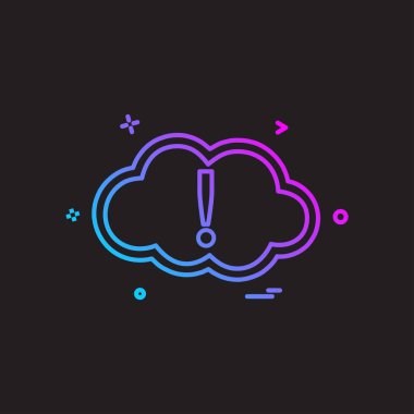 Bulut simgesi tasarım, renkli vektör çizim