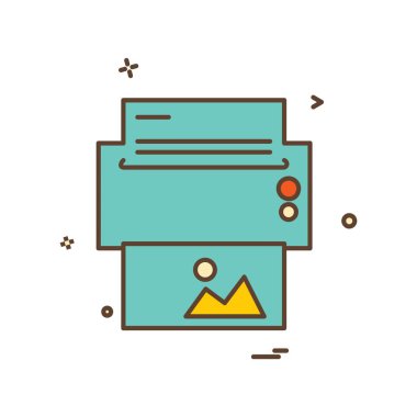 Yazıcı simgesi tasarım, vektör çizim