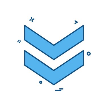 Aşağı ok simgesi tasarım vektörü