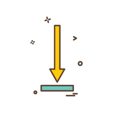 Aşağı ok simgesi tasarım vektörü