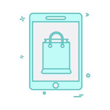 Mobil alışveriş simge tasarlamak vektör