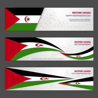 Batı Sahra bağımsızlık günü arka plan tasarım afiş ve el ilanı, posta kartı, peyzaj, kutlama vektör çizim