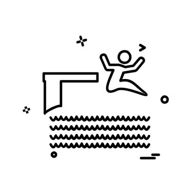 Yüzme simgesi tasarım vektörü