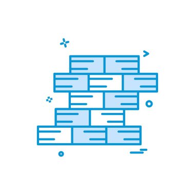 Duvar simgesi tasarım, renkli vektör çizim