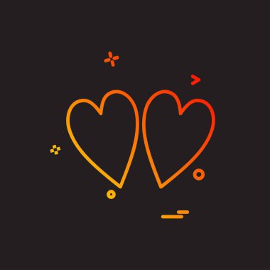 Kalp simgesi tasarım, Sevgililer günü için vektör çizim