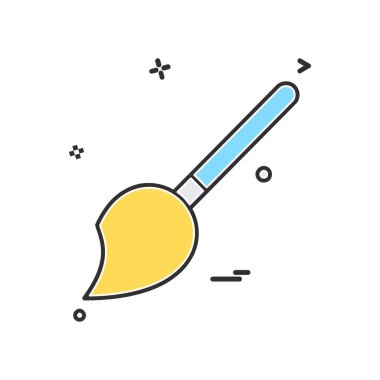 Boya Fırçası Simgesi Tasarım Vektörü