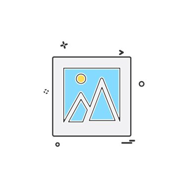 Görüntü simgesi tasarım, renkli vektör çizim