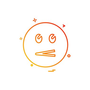 Emoji simgesi tasarım, renkli vektör çizim