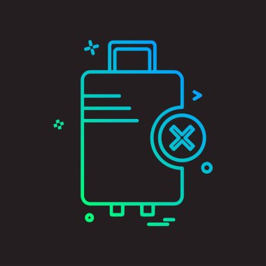 Seyahat çanta simge tasarlamak vektör