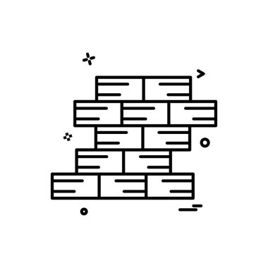 Duvar simgesi tasarım, renkli vektör çizim