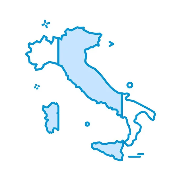 Itálie Mapa Ikona Designu Vektor — Stockový vektor