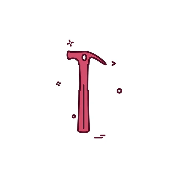 Hammer Icon Design Bunte Vektorillustration — Stockvektor