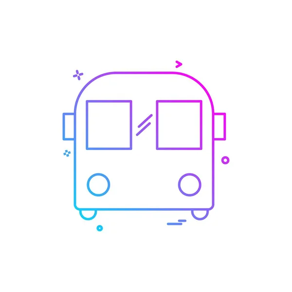 Bus Icon Design Bunte Vektorillustration — Stockvektor