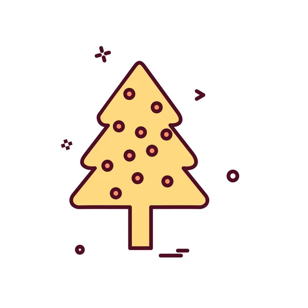 Árbol Navidad Icono Diseño Vector — Vector de stock