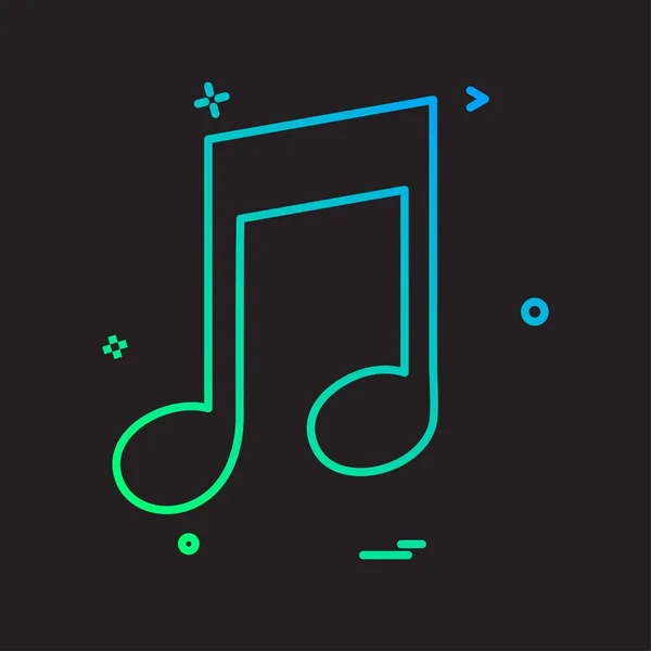 Icono Música Vector Diseño — Vector de stock