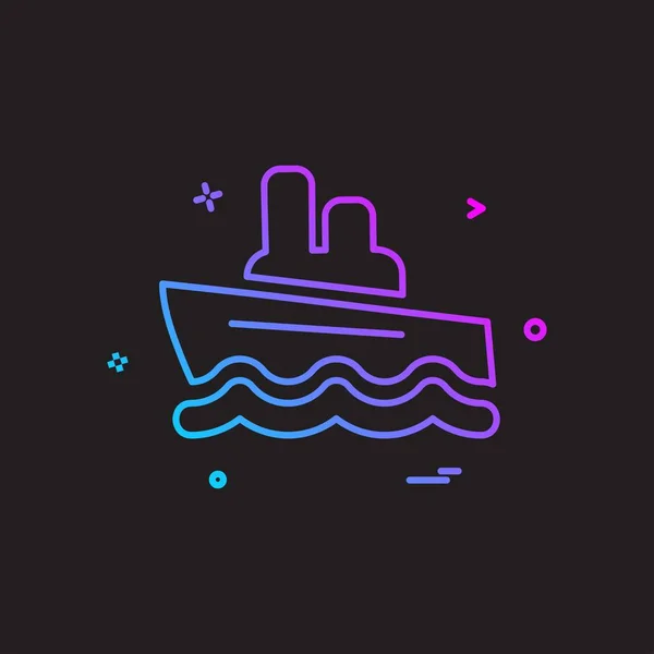 Schip Pictogram Ontwerp Vector — Stockvector