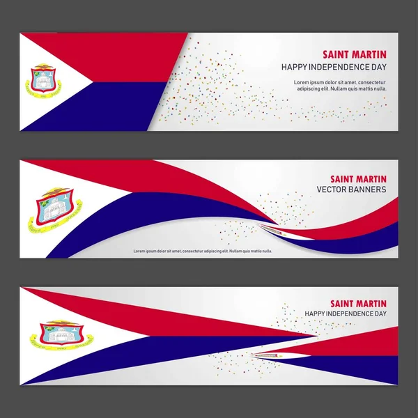Saint Martin Függetlenség Napja Absztrakt Háttér Design Banner Szórólap Képeslap — Stock Vector