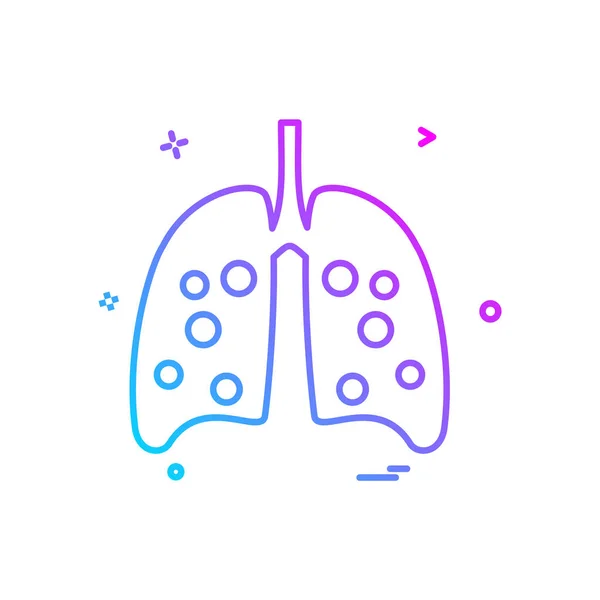 Lungs Vector Diseño Icono — Vector de stock