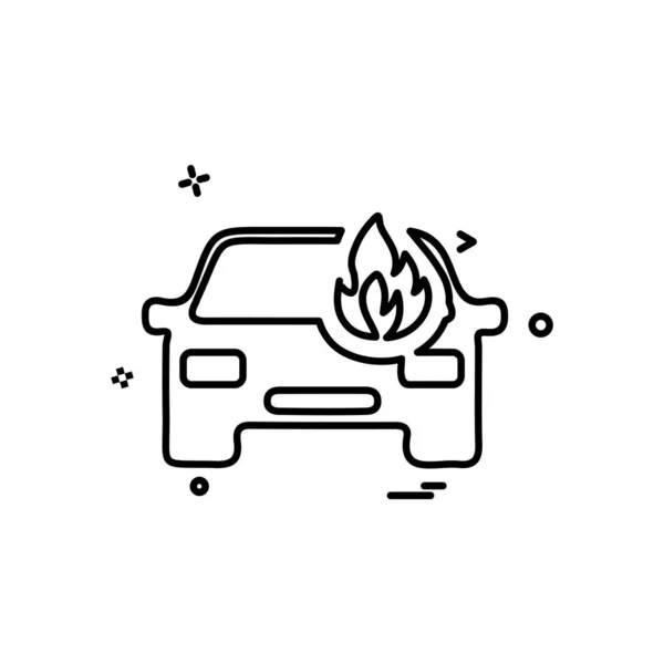 Coche Fuego Icono Diseño Vector — Vector de stock