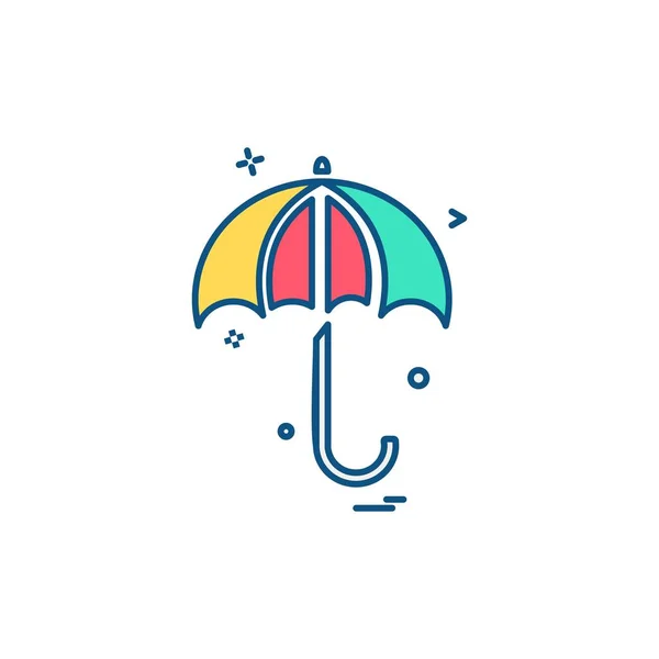 Ícone Guarda Chuva Desenho Vetor Ilustração — Vetor de Stock