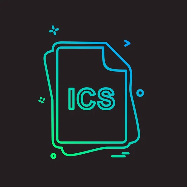 Tipo File Ics Icon Design Vector — Vettoriale Stock