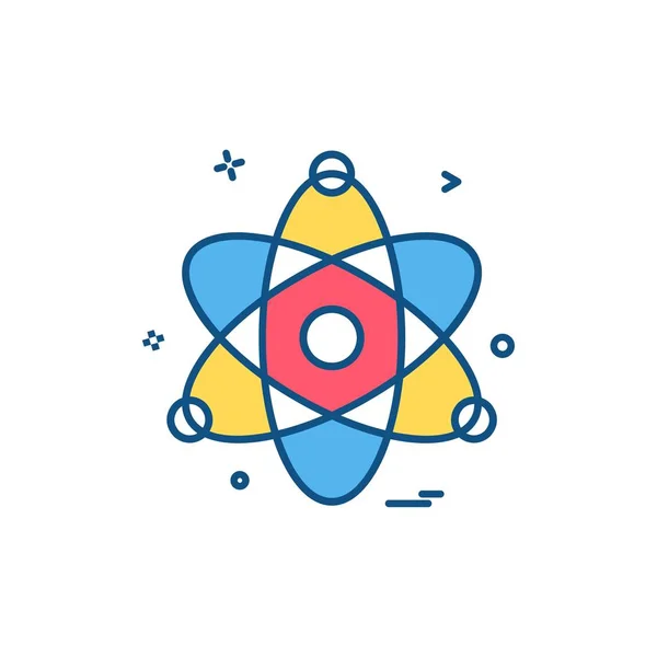 Atom Química Física Ciencia Icono Vector Diseño — Vector de stock