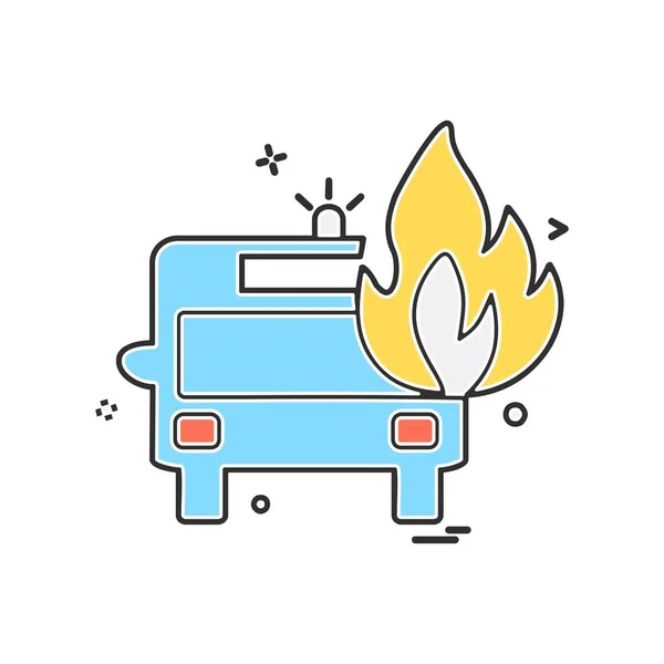 Fire Truck Icon Design Vector — Stock Vector