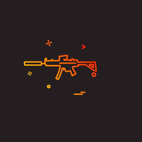 Gun Icon Design Vector — Stock Vector