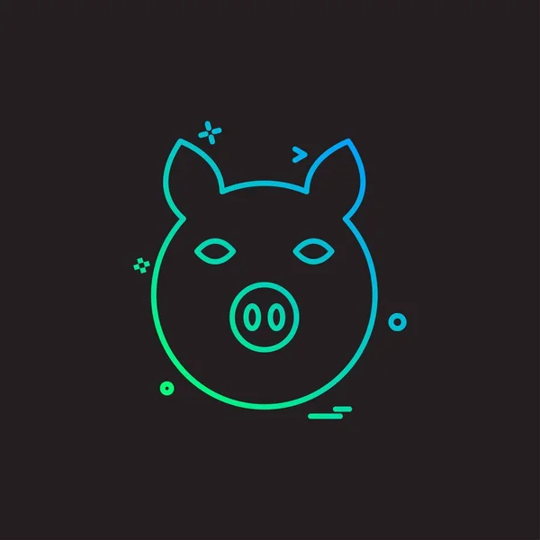 Pig Icon Design Vector — Stock Vector