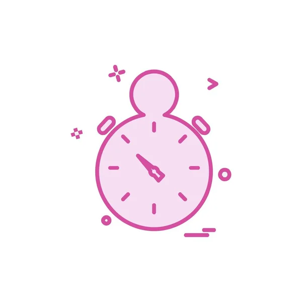 Reloj Icono Diseño Vector Ilustración — Archivo Imágenes Vectoriales