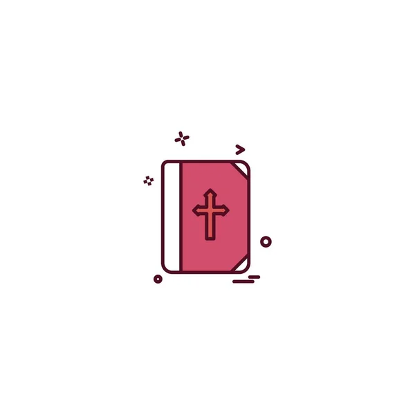 Sacra Bibbia Icona Vettore Progettazione — Vettoriale Stock