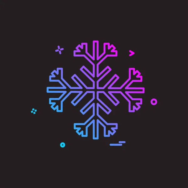 Icono Copo Nieve Colorido Sobre Fondo Negro — Vector de stock