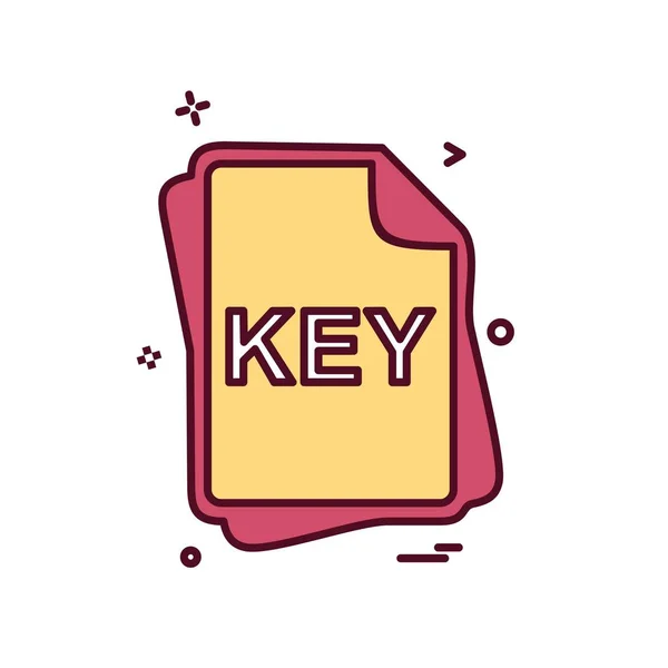 Tipo Archivo Key Icon Design Vector — Vector de stock