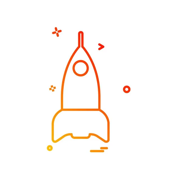 Rocket Icon Design Illustrazione Vettoriale Colorata — Vettoriale Stock