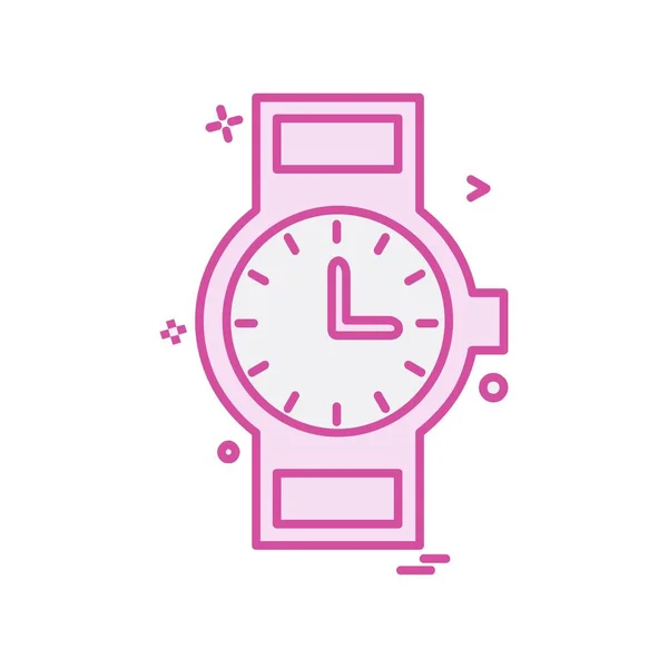 Wrist Horloge Pictogram Ontwerp Vector — Stockvector