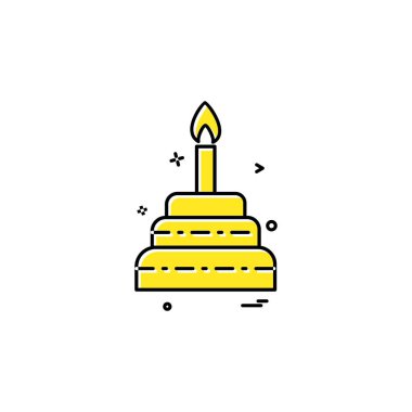 Pasta simgesi tasarım, renkli vektör çizim