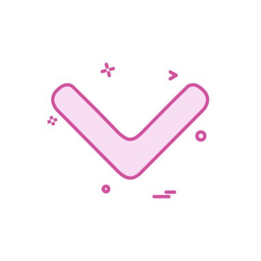 Aşağı ok simgesi tasarım vektörü