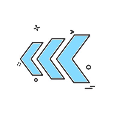 Sol ok simgesi tasarım vektörü