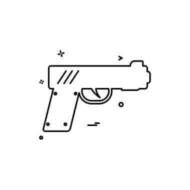 tabanca polis silahı ikon vektör tasarımı