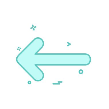 Sol ok simgesi tasarım vektörü