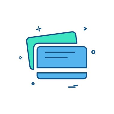 Kredi kartı simgesi tasarım, renkli vektör çizim