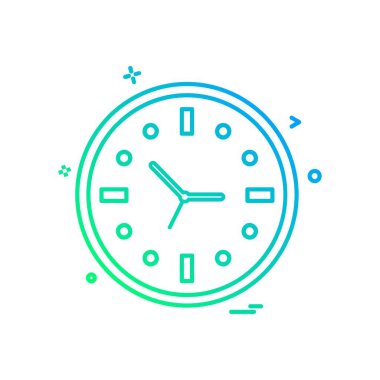 saat düz ikon vektör illüstrasyonu 