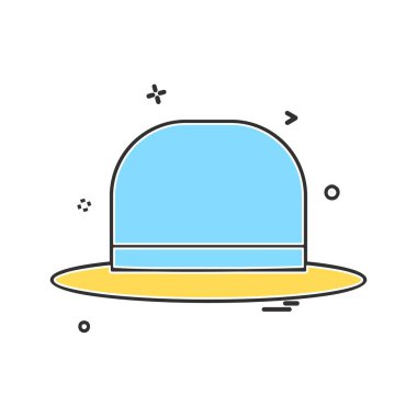 Şapka simgesi tasarım vektörü